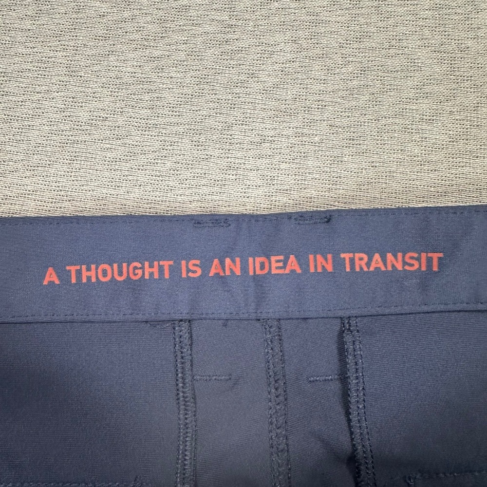 Rhone Commuter City Chino Pants Mens 31 Navy Blue Slim Tapered Ankle Zip Tech - Picture 8 of 13